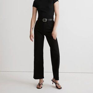 Madewell The Perfect Vintage Wide-Leg Jeans Black Size 24 NWT
